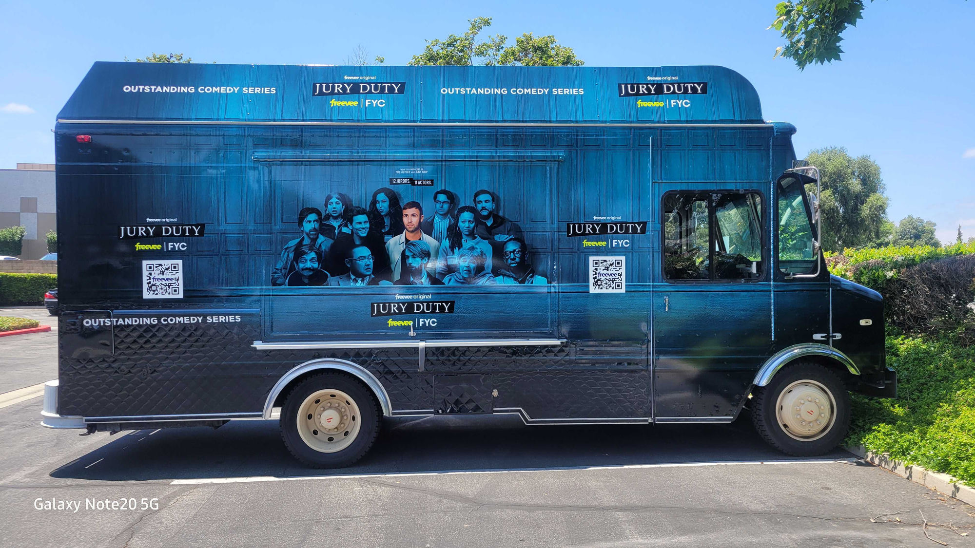 Amazon Freevee Jury Duty branded food truck wrap by The Lime Truck — Emmy FYC campaign